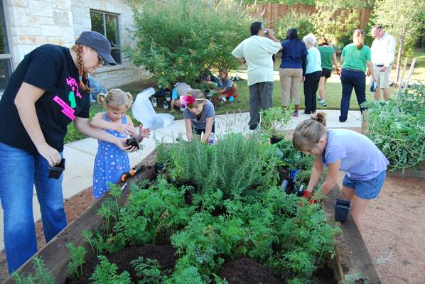 Children gardening