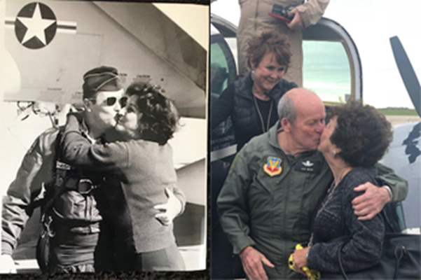 General Meyer kissing wife