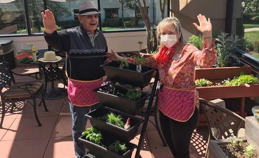 Gardening activity with residents