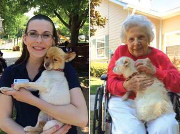 Women holding pets