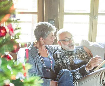 Couple during holiday season